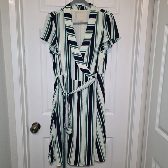 ModCloth Striped Wrap Dress Sz 2X - Picture 1 of 12